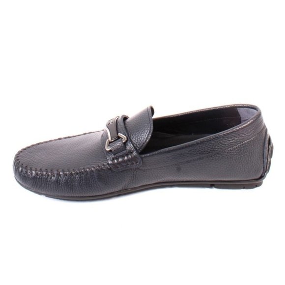 ROBERTO SERPENTINI 54400a Navy Leather Moccasins Loafers Shoes main image 6